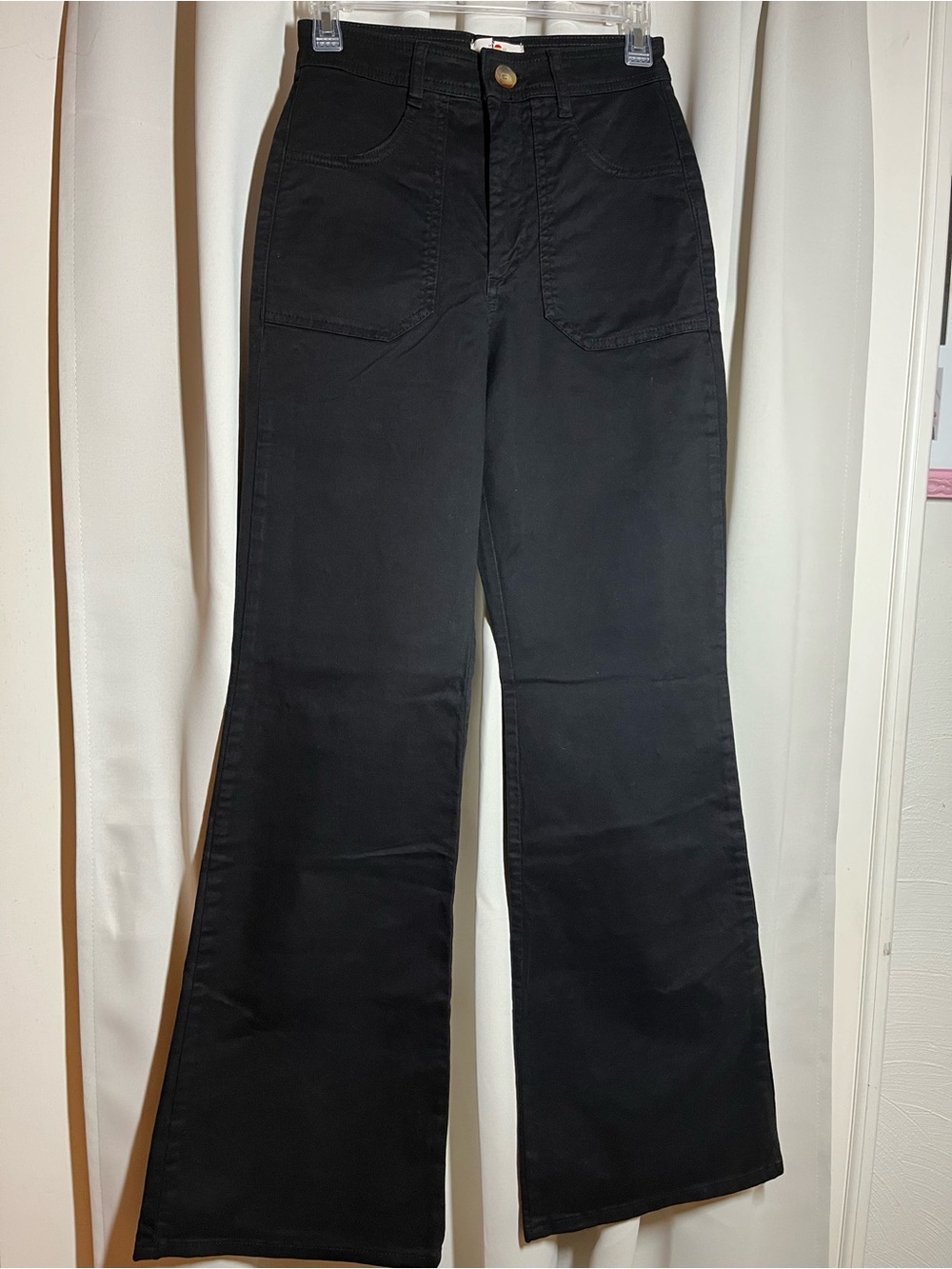 Marine Layer Black High-Rise Wide Leg Jeans